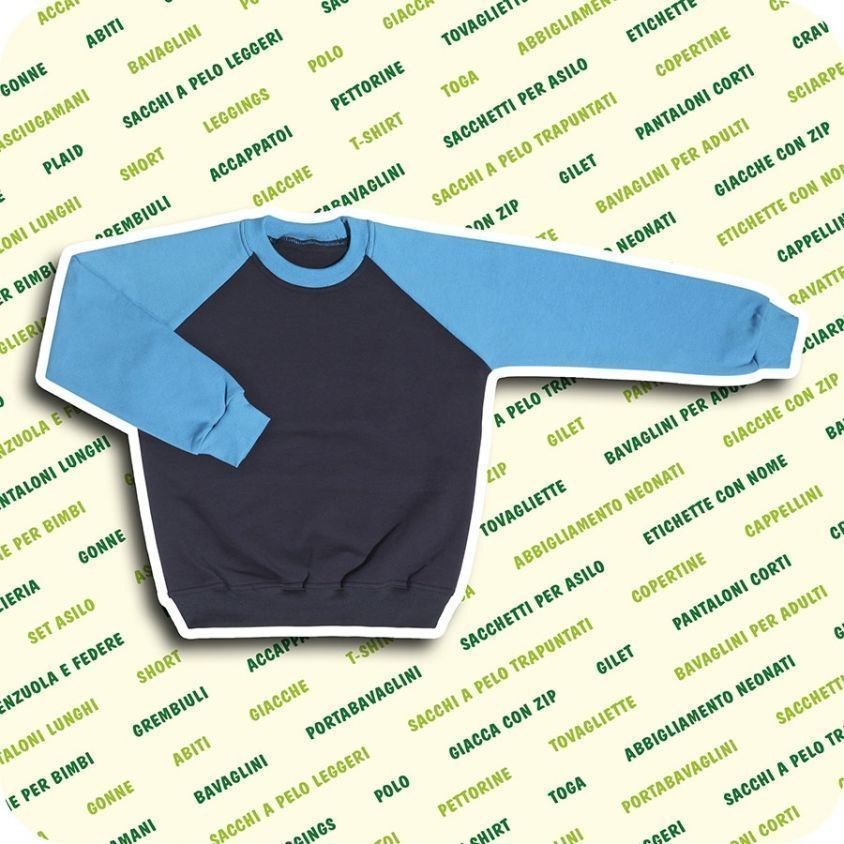 Felpa Girocollo Raglan Bicolor manica lunga